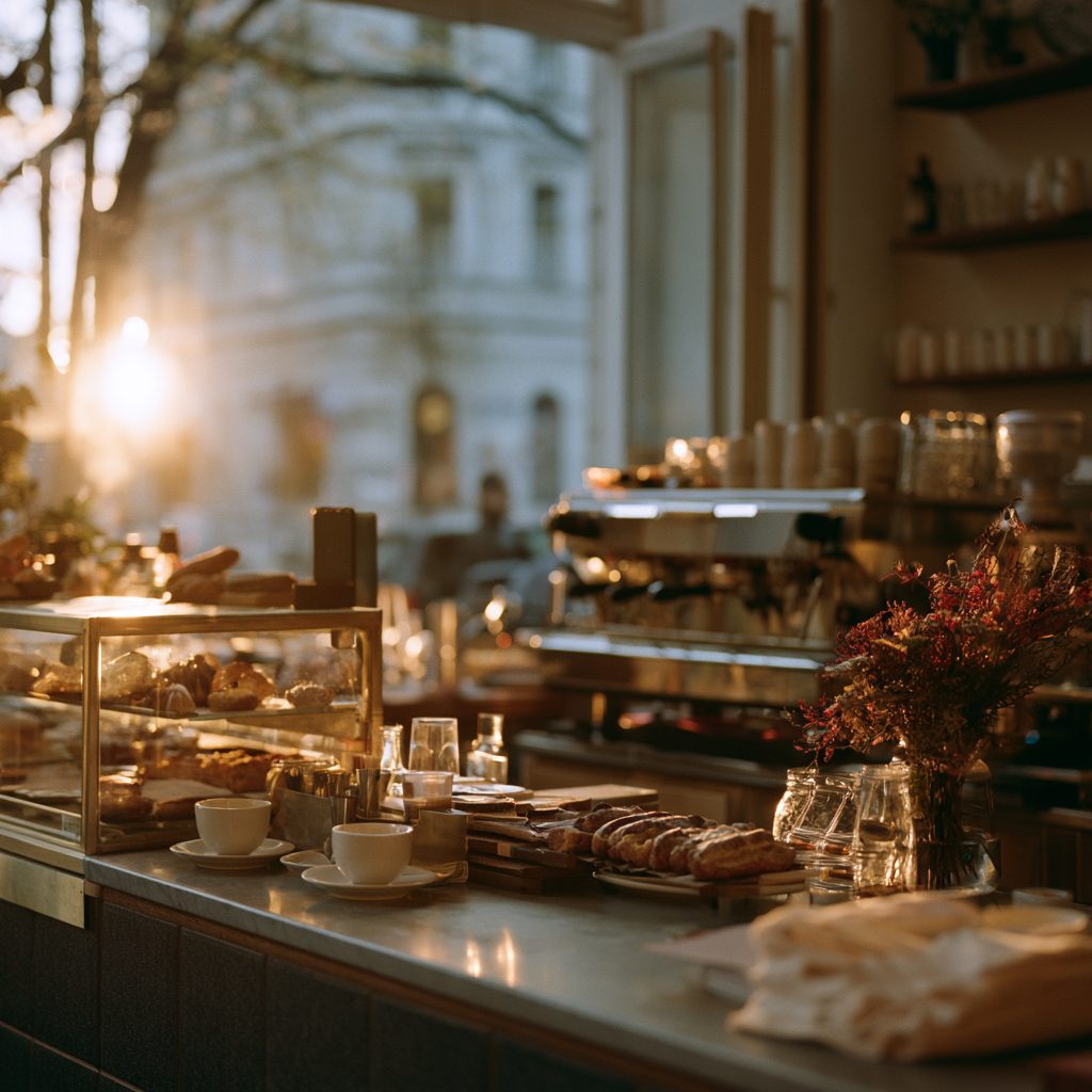 A café counter